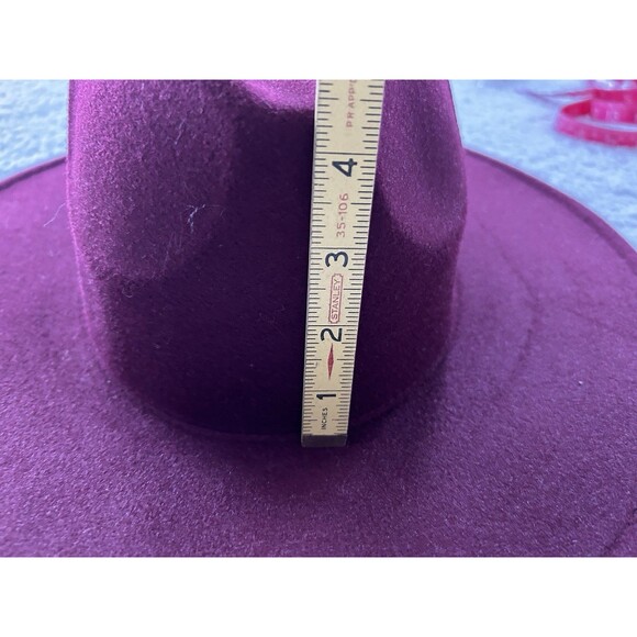 Free People Hat Burgundy Clean Slate Felt Western Alabaster Classic One Size New main image 4